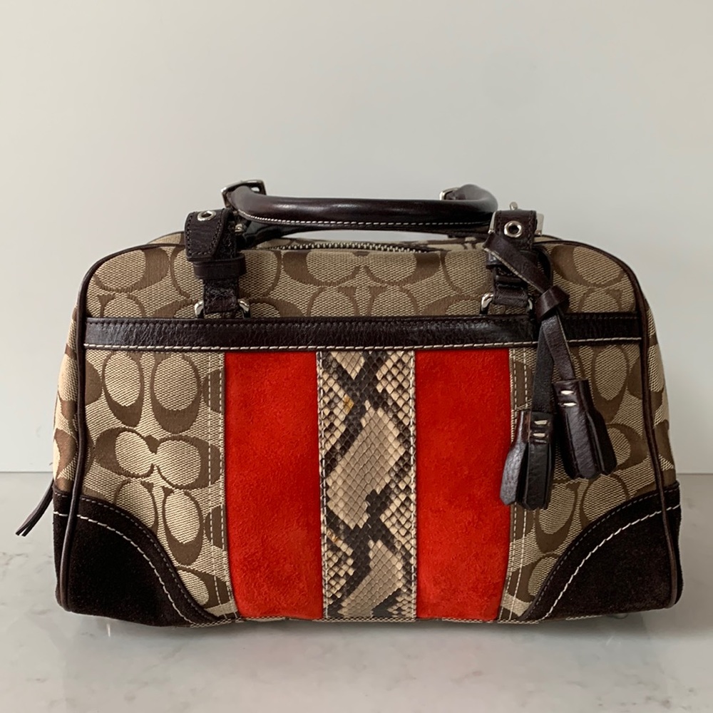 Coach Sig C Stripe Satchel